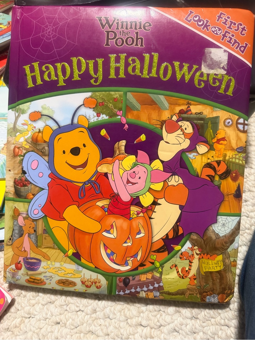 Winnie the Pooh Happy Halloween First Look and Find Book - Purple